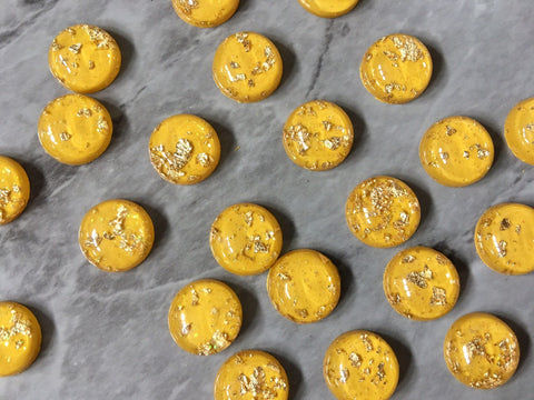 GALAXY Marigold + Gold Foil Resin 12mm Druzy Cabochons, jewelry making kit earring set, diy jewelry, druzy studs, Druzy stud earrings yellow