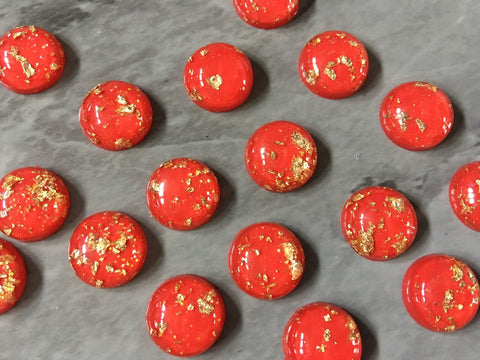 GALAXY Red + Gold Foil Resin 12mm Druzy Cabochons, jewelry making kit earring set, diy jewelry, druzy studs, Druzy stud earrings red
