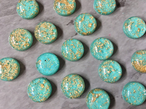 GALAXY Mint + Gold Foil Resin 12mm Druzy Cabochons, jewelry making kit earring set, diy jewelry, druzy studs, Druzy stud earrings green