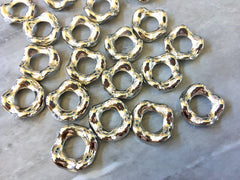 Silver acrylic circle Blanks, bead jewelry making, 19mm circle jewelry, silver pendant teardrop blank, squiggly wreath drop dangle earrings