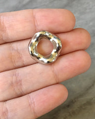 Silver acrylic circle Blanks, bead jewelry making, 19mm circle jewelry, silver pendant teardrop blank, squiggly wreath drop dangle earrings