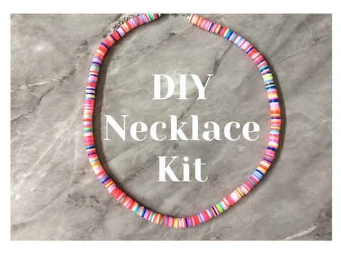 Rainbow DIY Kit beads Heishi necklace Kit, rubber disc beads, strand heishi beads, colorful round polymer beads colorful pride clearance