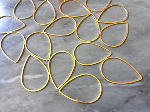 Gold Thin Wire Oval 32mm for earrings, gold circle blanks, DIY gold earring jewelry round gold earrings, geometric boho long necklace