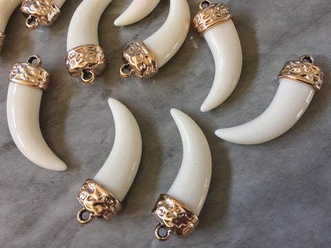 Cream Elephant Tusk Pendant, long horn pendant, elephant pendant, copper pendant, long pendant off white necklace jewelry thin chain