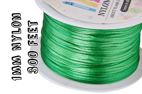 WHOLESALE Green 1mm nylon cord wedding DIY KIT for Jewelry Making chain wire wrapped bangle beads, craft supplies braid green