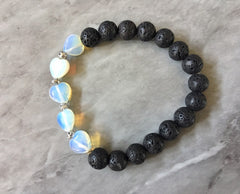 DIY Kit beads bracelet, opalite lava stone gemstone beads, bracelet beads, colorful round glass beads clearance beads donut gem beads