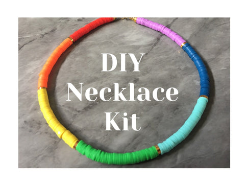 Rainbow DIY Kit beads Heishi necklace Kit, rubber disc beads, strand heishi beads, colorful round polymer beads colorful pride clearance