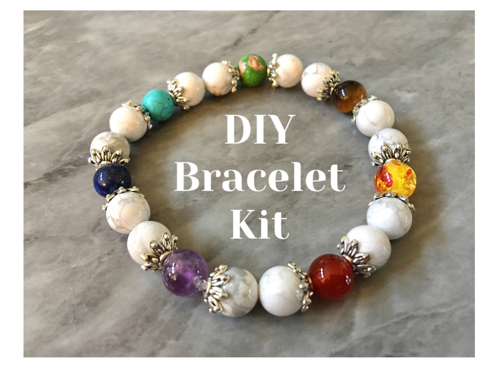 DIY Kit beads bracelet, rainbow + howlite beads, bracelet beads, color –  Swoon & Shimmer