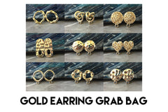 SALE! Grab Bag Gold post earring circle blanks, gold round earring, gold stud earring, gold jewelry, gold dangle earring making dangle