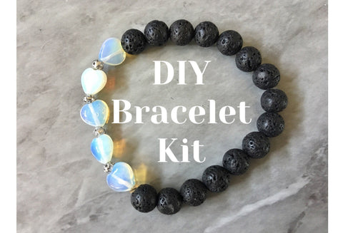 DIY Kit beads bracelet, opalite lava stone gemstone beads, bracelet beads, colorful round glass beads clearance beads donut gem beads