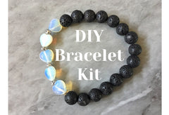 DIY Kit beads bracelet, opalite lava stone gemstone beads, bracelet beads, colorful round glass beads clearance beads donut gem beads