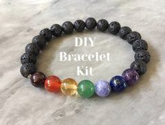 DIY Kit beads bracelet, rainbow + natural lava beads, bracelet beads, colorful round glass beads colorful pride clearance beads donut gem