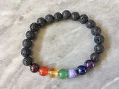 DIY Kit beads bracelet, rainbow + natural lava beads, bracelet beads, colorful round glass beads colorful pride clearance beads donut gem