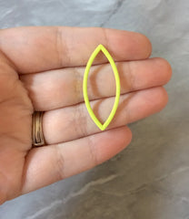 Lime Green Thin Wire Oval 38mm for earrings blanks, DIY gold earring jewelry round gold earrings, geometric boho long necklace neon