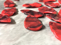 Red Acrylic Wavy Earring Bases, Necklaces Earrings focal point hardware, diy earring wires statement boho geometric jewelry