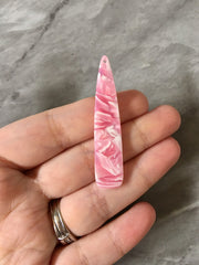 Pink& White Candy Resin MOSAIC Tortoise Shell Beads, geometric shape acrylic 56mm Long Earring or Necklace pendant bead 1 one hole