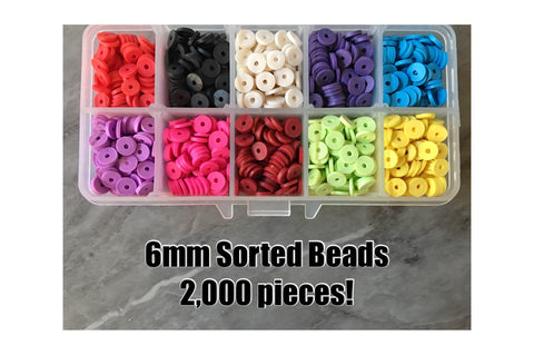 WHOLESALE beads 6mm Heishi bracelet Kit, rubber disc beads, strand beads colorful round polymer beads colorful pride clearance beads donut