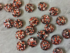 Red Black & Silver Resin 12mm Druzy Cabochons, jewelry making kit earring set, diy jewelry, druzy studs, 12mm Druzy stud earrings