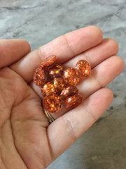 Burnt Orange + Clear Resin 12mm Druzy Cabochons, jewelry making kit earring set, diy jewelry, druzy studs, 12mm Druzy stud earrings