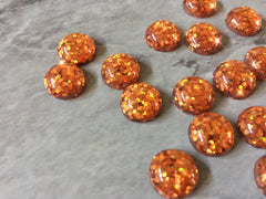 Burnt Orange + Clear Resin 12mm Druzy Cabochons, jewelry making kit earring set, diy jewelry, druzy studs, 12mm Druzy stud earrings