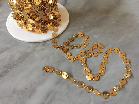 Gold plated round charm Beaded Chain Jewelry Making WHOLESALE cord, gold necklace mandala segmented jewelry