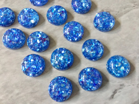 Bright Blue + Clear Resin 12mm Druzy Cabochons, jewelry making kit earring set, diy jewelry, druzy studs, 12mm Druzy stud earrings