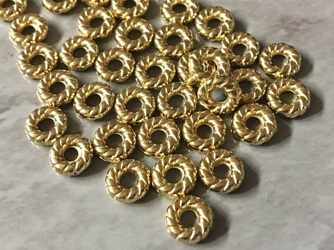 8mm rounded gold disc beads, heishi beads, colorful round beads, colorful pride clearance beads donut bracelet, spacer beads knotted