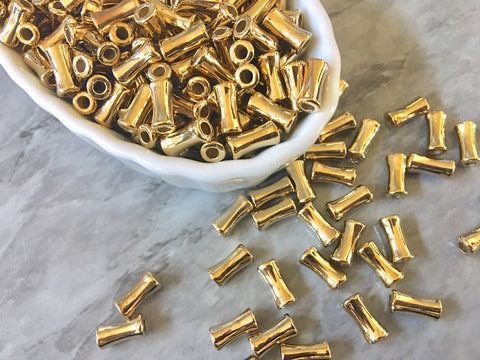Gold Tube Heishi earring blanks, 11mm gold earring, gold stud earring, gold jewelry, gold dangle earring making hoops mirror spacer beads