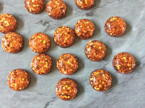 Burnt Orange + Clear Resin 12mm Druzy Cabochons, jewelry making kit earring set, diy jewelry, druzy studs, 12mm Druzy stud earrings