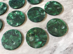 Green Granite Tortoise Shell Acrylic Blanks Cutout, Circle blanks, earring bead jewelry making, 29mm jewelry 1 Hole circle bangle single
