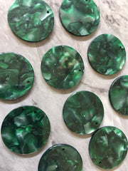 Green Granite Tortoise Shell Acrylic Blanks Cutout, Circle blanks, earring bead jewelry making, 29mm jewelry 1 Hole circle bangle single