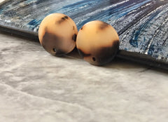 16mm blonde tortoise post earring blanks drop earring, stud earring jewelry dangle DIY earring making round resin, brown tan earrings