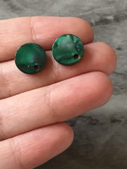 12mm Hunter Green post earring blanks drop earring, stud earring jewelry dangle DIY earring making round resin, dark green earrings
