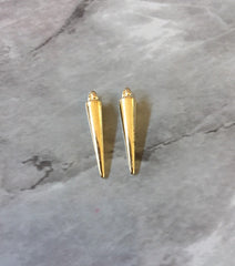24mm Gold Spike drop earring tube blanks, gold earring, gold stud earring, gold jewelry, gold dangle earring making hoops
