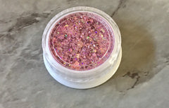 SALE Pink Holographic Glitter Container, Tin Foil paper jewelry diy crystal earring, 40mm plastic screw top container, blush resin making