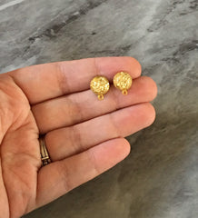 Gold 14mm post earring circle blanks, gold drop earring, gold stud earring, gold jewelry, gold dangle DIY earring making metallic