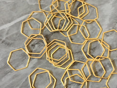 23mm Gold Metal Hexagon, bracelet necklace earrings, jewelry making, geometric earrings, 6 sided figure blanks, simple minimalist jewelry