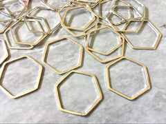 23mm Silver Metal Hexagon, bracelet necklace earrings, jewelry making, geometric earrings, 6 sided figure blanks, simple minimalist jewelry