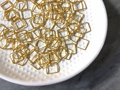 10mm Gold Metal squares, bracelet necklace earrings, jewelry making, geometric earrings, minimalist blanks, simple square jewelry