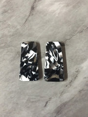 Black & White resin Tortoise Shell resin Acrylic Blanks Cutout, earring pendant jewelry making, 38mm 1 Hole earring blanks