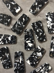 Black & White resin Tortoise Shell resin Acrylic Blanks Cutout, earring pendant jewelry making, 38mm 1 Hole earring blanks