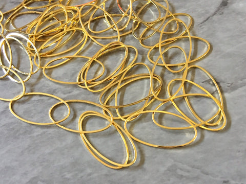 30mm Gold Metal Ovals, bracelet necklace earrings, jewelry making, geometric earrings, triangle blanks, simple round minimalist jewelry