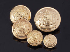 WHOLESALE 50 pieces Metal Blazer Button Set Emblem Crest Vintage Shank Buttons Jewelry Earrings bracelet necklace clearance, suit