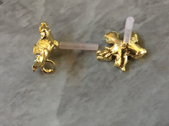 18mm Gold Flower post earring blanks, gold drop earring, gold stud earring, gold jewelry, gold dangle DIY earring making Statement