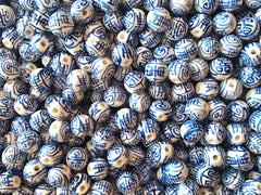 Ginger Jar Handmade Blue and White Porcelain 12mm Beads, circular beads, round beads jewelry statement chunky, glass beads white beads