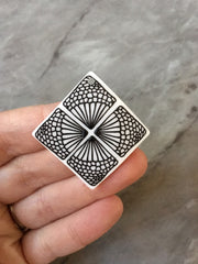 3D Printed Window Beads, Black & White cutout acrylic 40mm Earring Necklace pendant bead, one hole at top DIY blanks