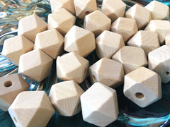 Large raw Wood beads, 20mm beads, wood beads, hexagon beads, round wood beads, bead garland beads, rustic wood jewelry