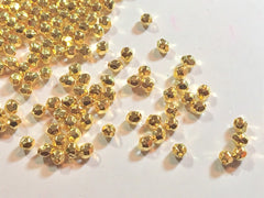 Metal 3mm faceted gold hexagon beads, spacer heishi beads, metal round beads, clearance beads donut bracelet stretch bracelet