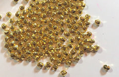 Metal 3mm faceted gold hexagon beads, spacer heishi beads, metal round beads, clearance beads donut bracelet stretch bracelet