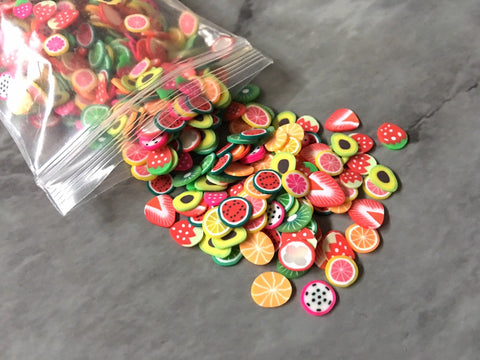 Rainbow 1000 pcs WHOLESALE rubber Fruit beads, teeny tiny heishi beads, colorful polymer beads, rainbow vegetarian clearance beads